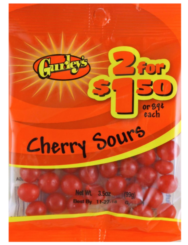 Gurleys Cherry Sours 35oz Curious Candy