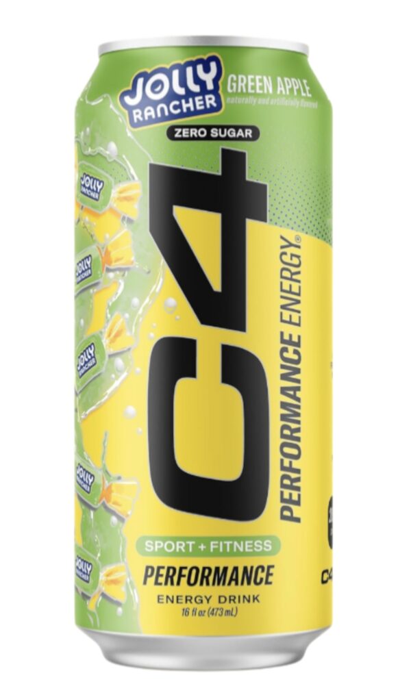 C4 Zero Sugar Energy X Jolly Rancher Green Apple - 16fl.oz (473ml)