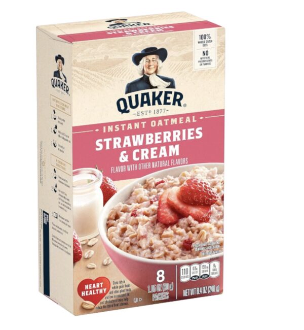 Quaker Instant Oats Strawberry& Cream - 10.5oz (300g)