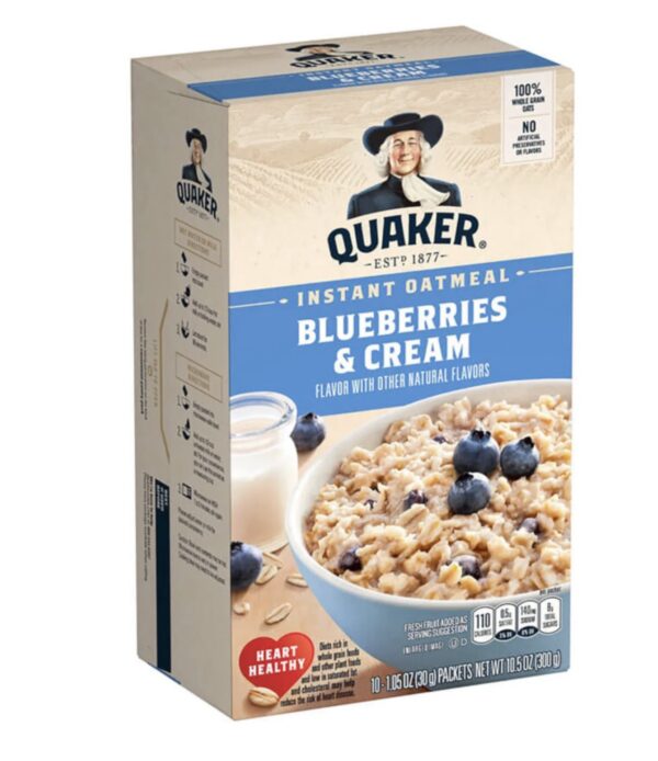 Quaker Instant Oats Blueberry & Cream - 10.5oz (300g)