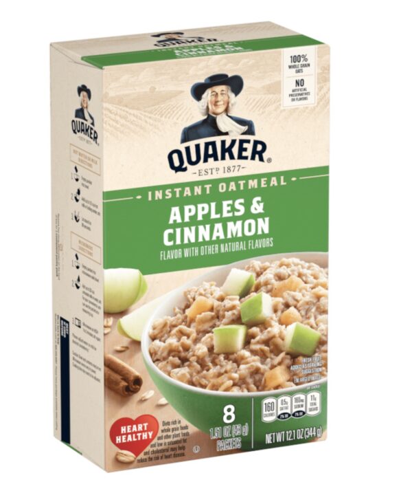 Quaker Instant Oatmeal Apples & Cinnamon - 12.1oz (344g)