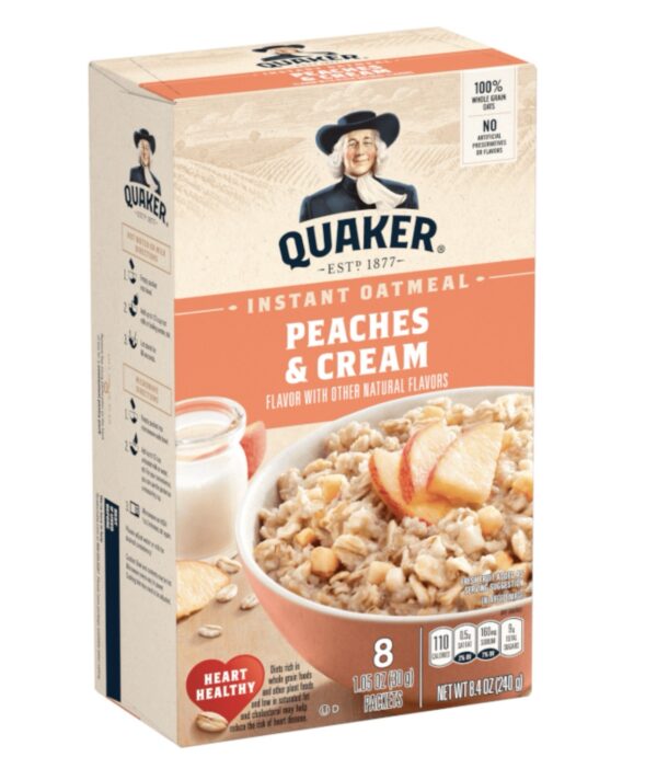 Quaker Instant Oatmeal Peaches & Cream - 8.4oz (240g)