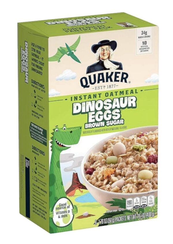 Quaker Instant Oatmeal Dinosaur Eggs Brown Sugar - 14.1oz (400g)