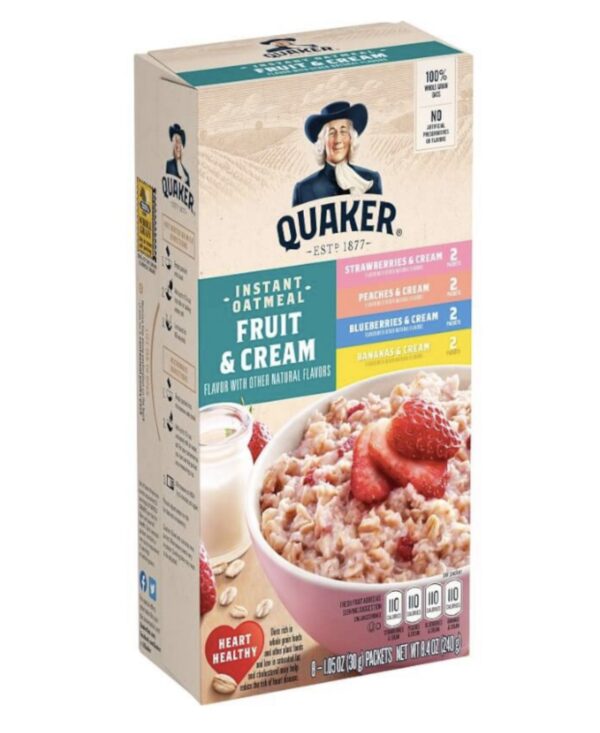 Quaker Instant Oatmeal Fruit & Cream Variety Pack - 8.4oz (240g)